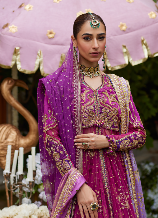 Raya Magenta Front Open Kalidaar