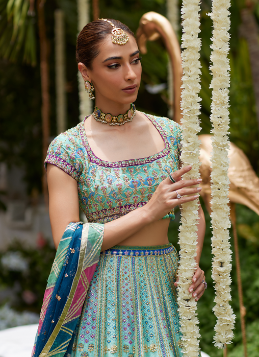 Asel Aqua Lehenga Choli
