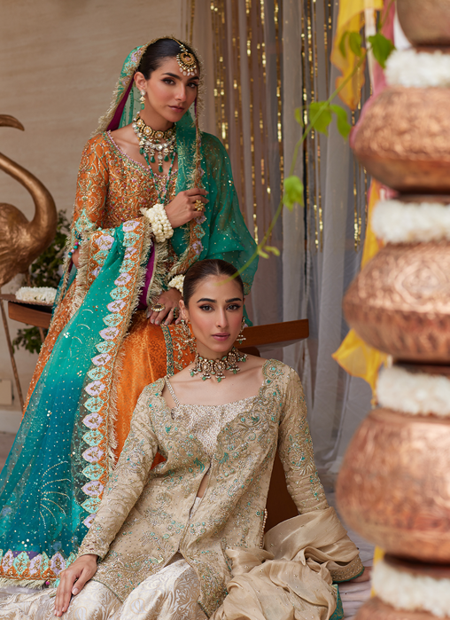 Vyara Gold Jacket and Lehenga