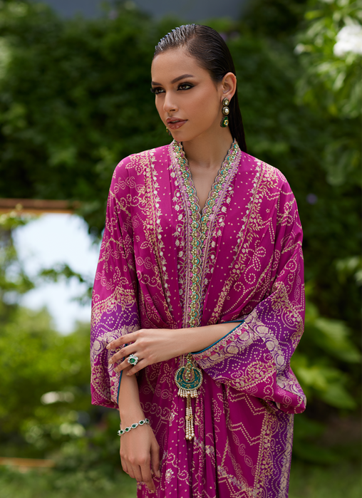 Zahli Magenta Ombre Kaftan