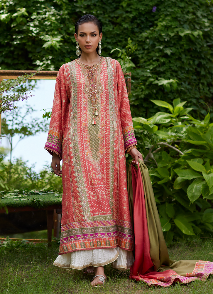 Picture of Bazif Burnt Orange Shirt And Dupatta
