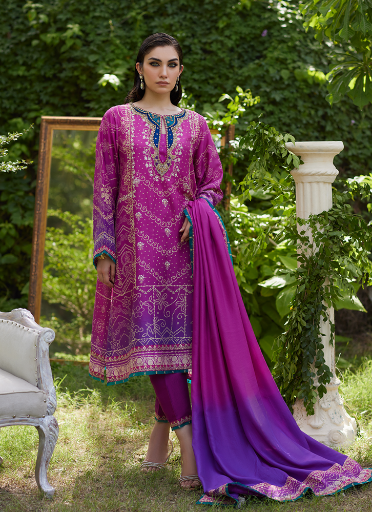 Picture of Tazeen Magenta Ombre Shirt And Dupatta