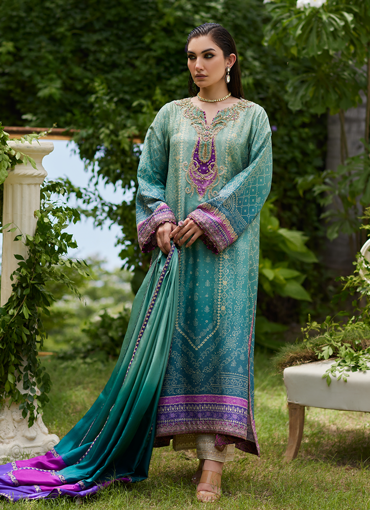 Picture of Leisha Teal Ombre Shirt And Dupatta
