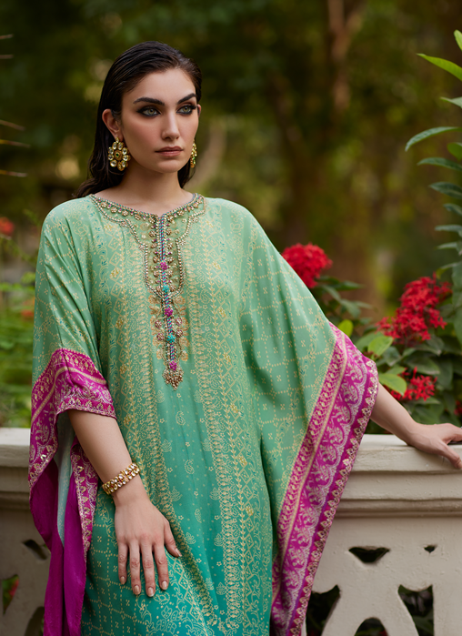 Persia Teal Ombre Kaftan