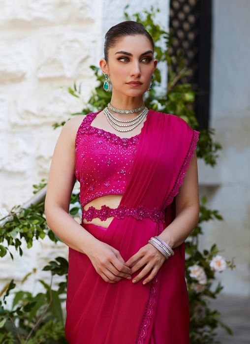 Vezeen Magenta Saree
