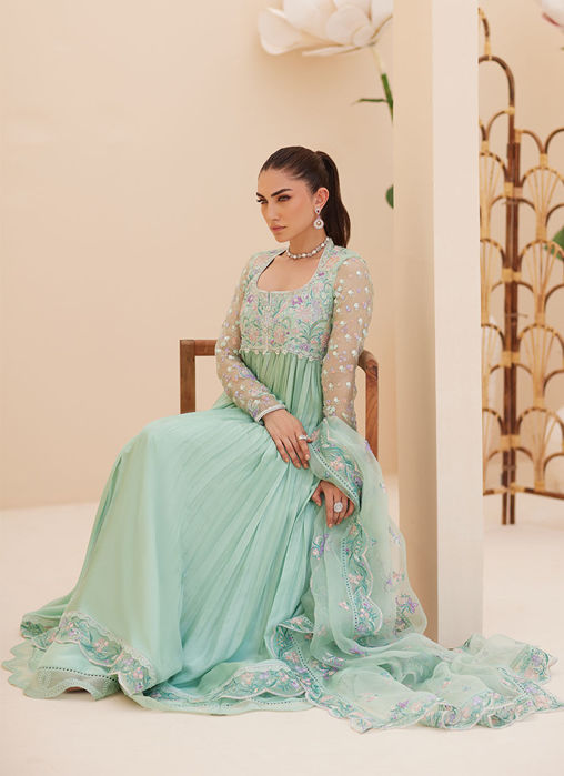 Freya Aqua Kalidaar and Dupatta
