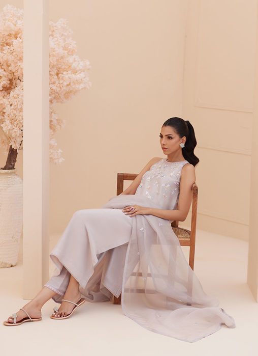 Silvia Silver Shirt and Dupatta