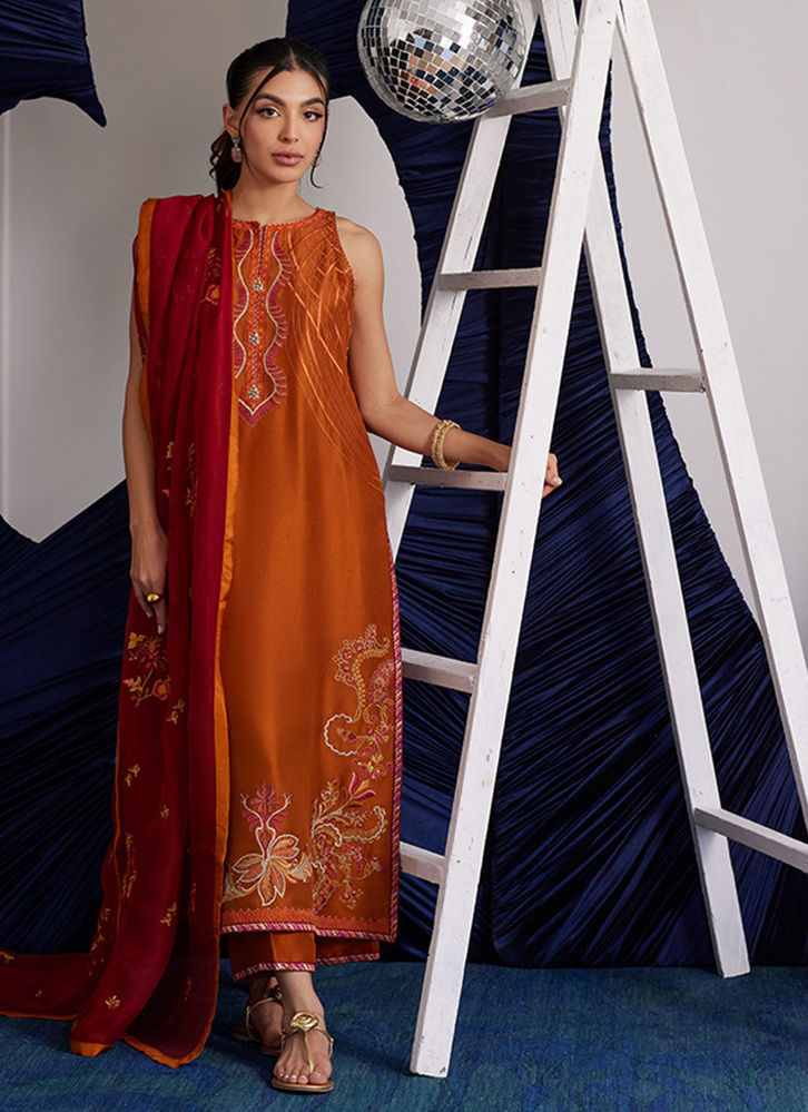 Picture of Zadie Burnt Orange Shirt And Dupatta