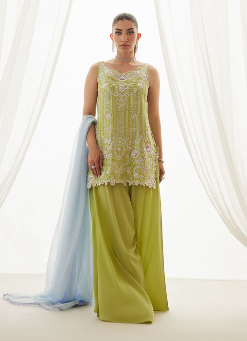 Ceelie Citrus Shirt And Dupatta