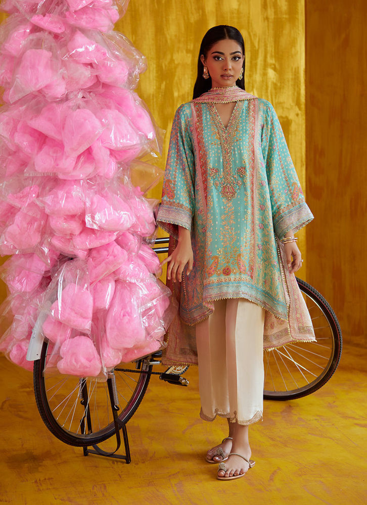 Picture of Juni Aqua Shirt And Dupatta