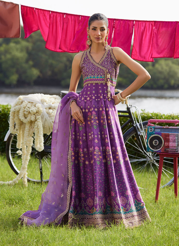 Picture of Aurora Aubergine Kalidaar And Dupatta