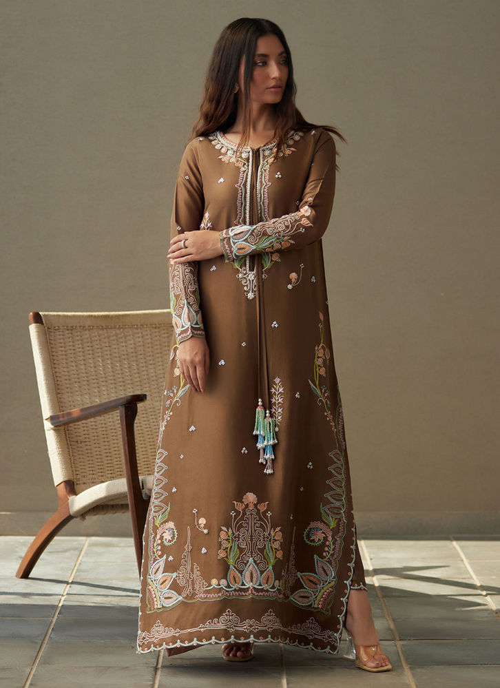 Picture of Enia Espresso Silk Kaftan
