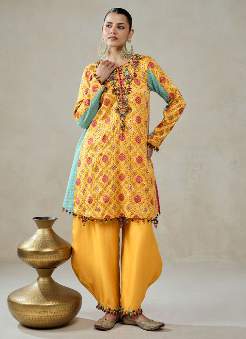 Yellow Patola Silk Suit Salwar Set