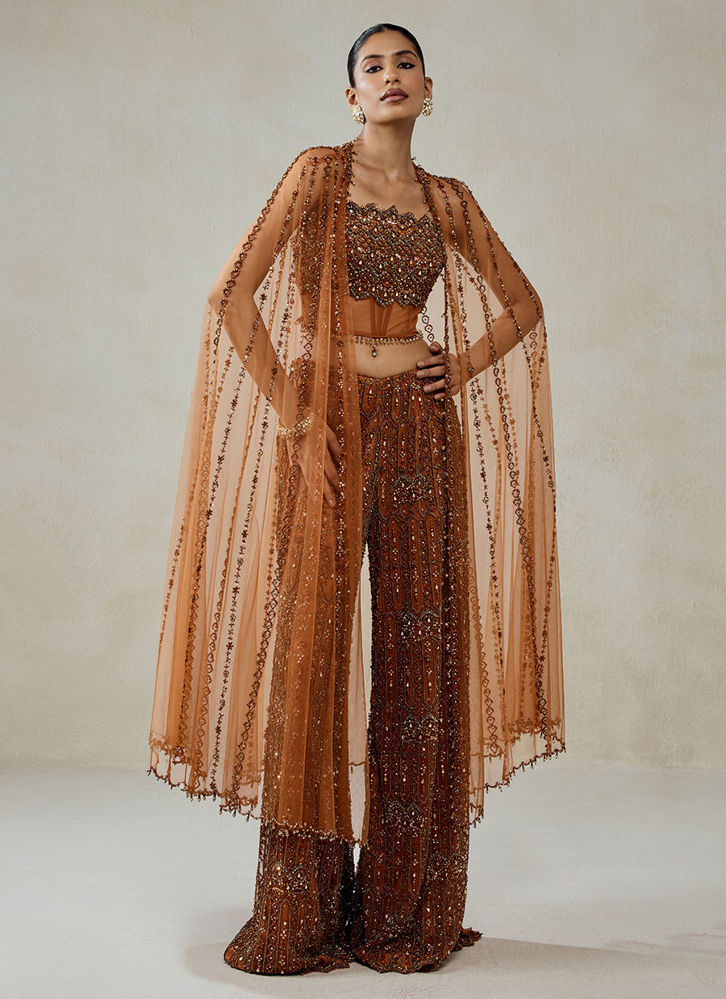 Picture of Copper Copper With Cape Sharara Set