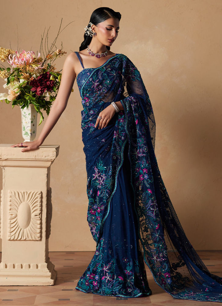 Picture of Sena Navy Blue Saree