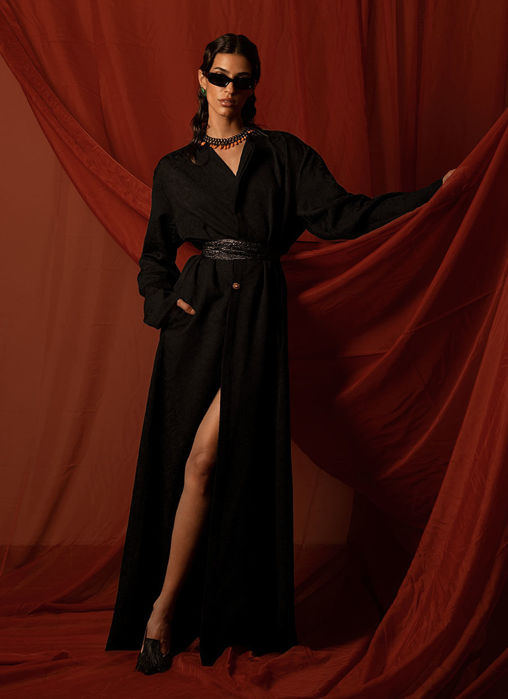 Picture of Patterned Brocade Abaya