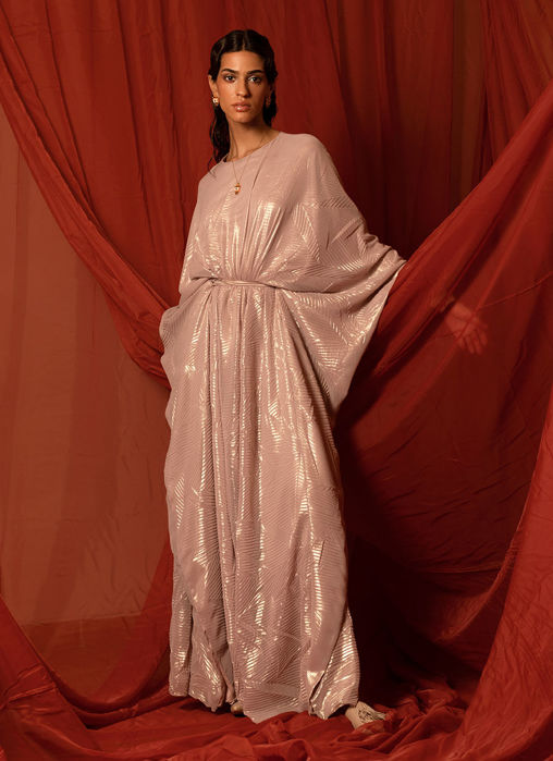 Picture of Pleated Mousselin Metallic Abaya