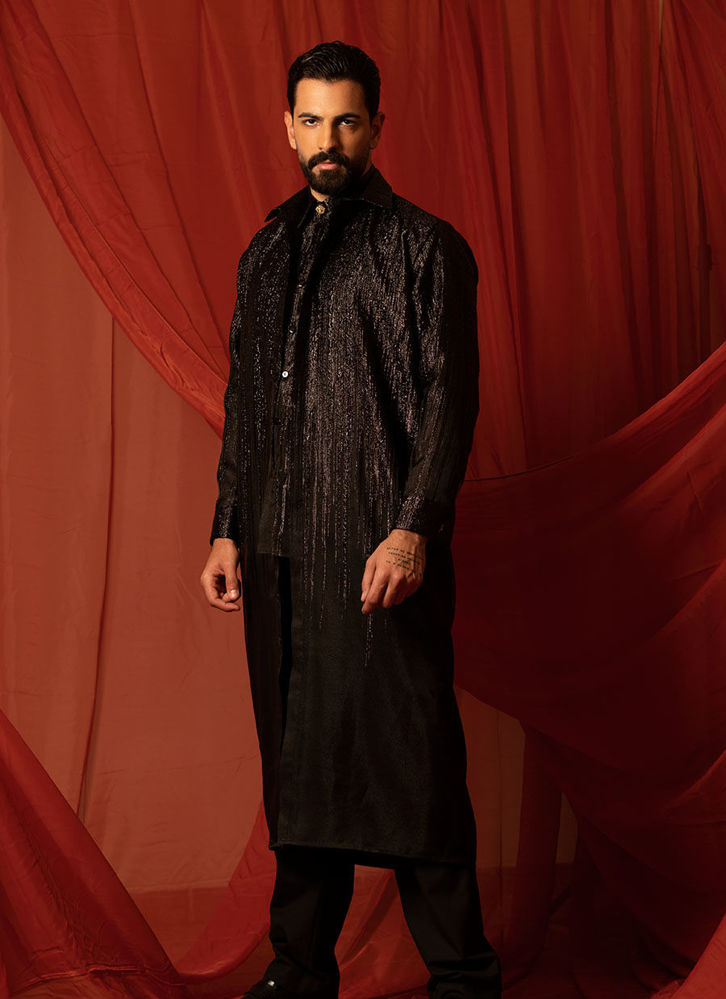 Picture of Organza Brocade Shirt Abaya