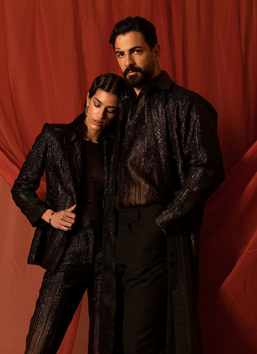 Organza Brocade Shirt Abaya