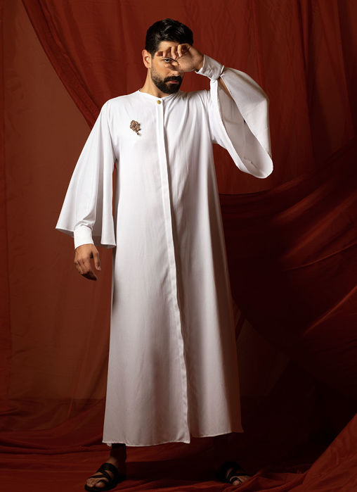 Picture of Patterned White Men Thobe