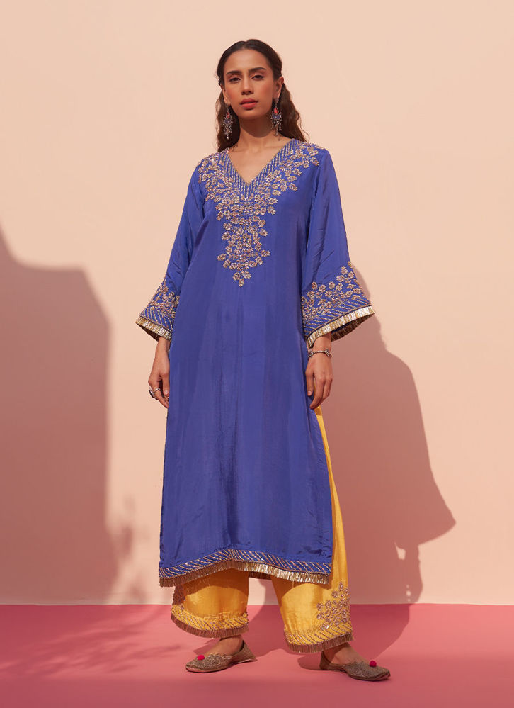 Picture of Blue Silk Choga Set