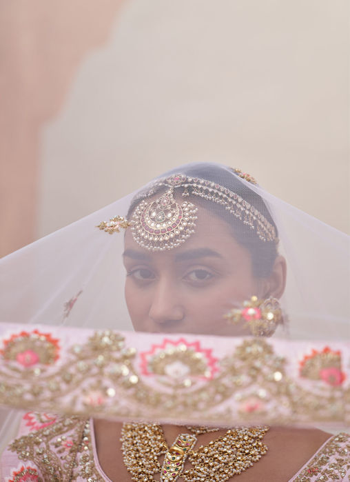 Blush Pink Double Dupatta Lehenga Set