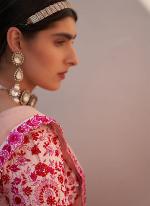 Blush Pink Double Dupatta Lehenga Set