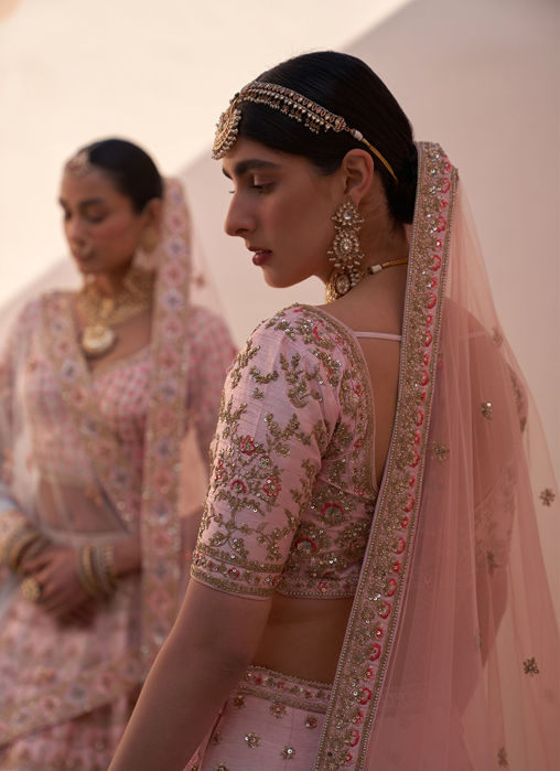 Blush Pink Double Dupatta Lehenga Set