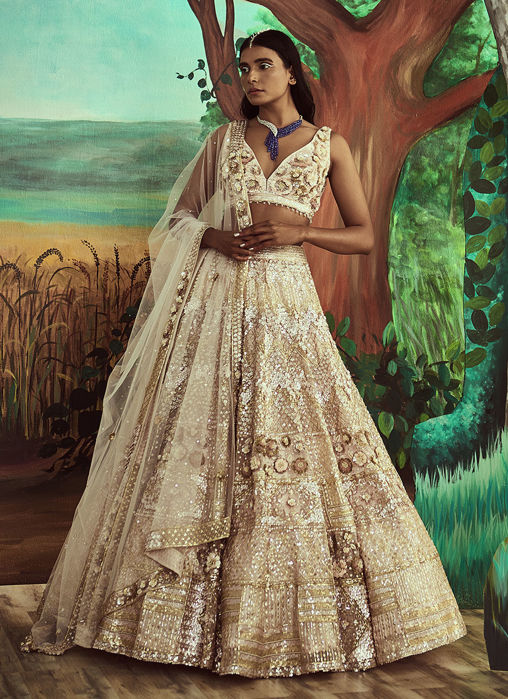 Picture of Blush Pink Sequins Lehenga Set