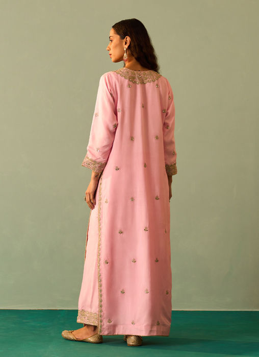 Blush Pink Silk Kurta Set