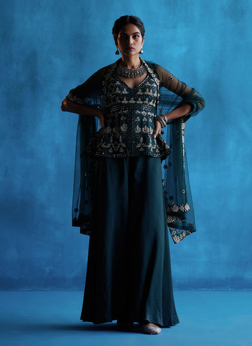 Picture of Emerald Green Sharara Set