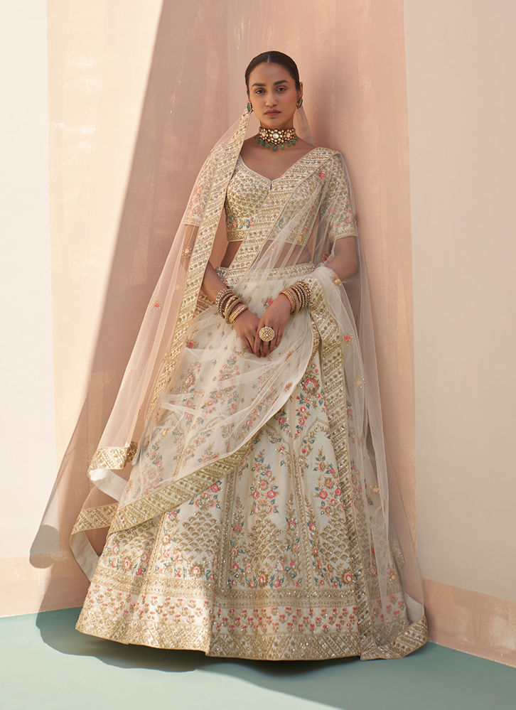 Picture of Ivory Double Dupatta Lehenga Set