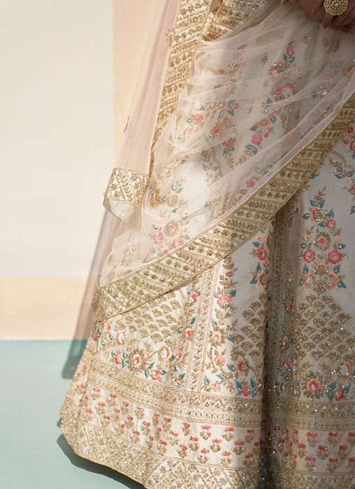 Ivory Double Dupatta Lehenga Set