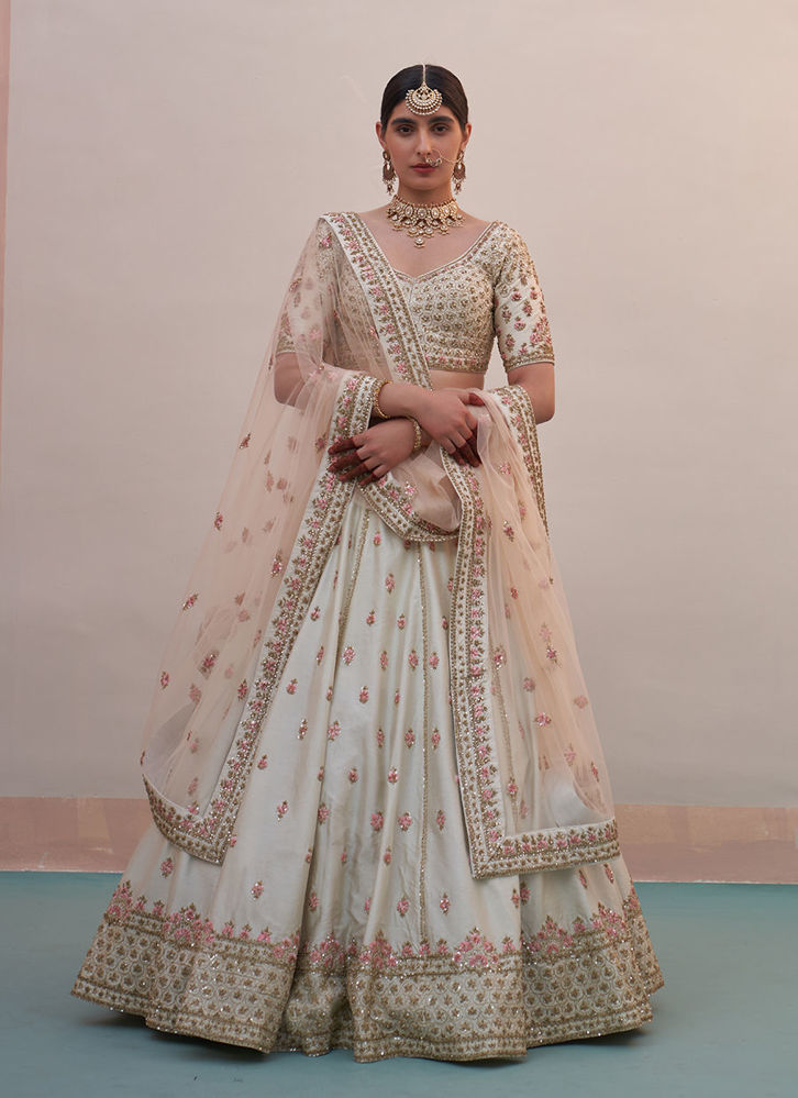 Picture of Ivory Double Dupatta Lehenga Set