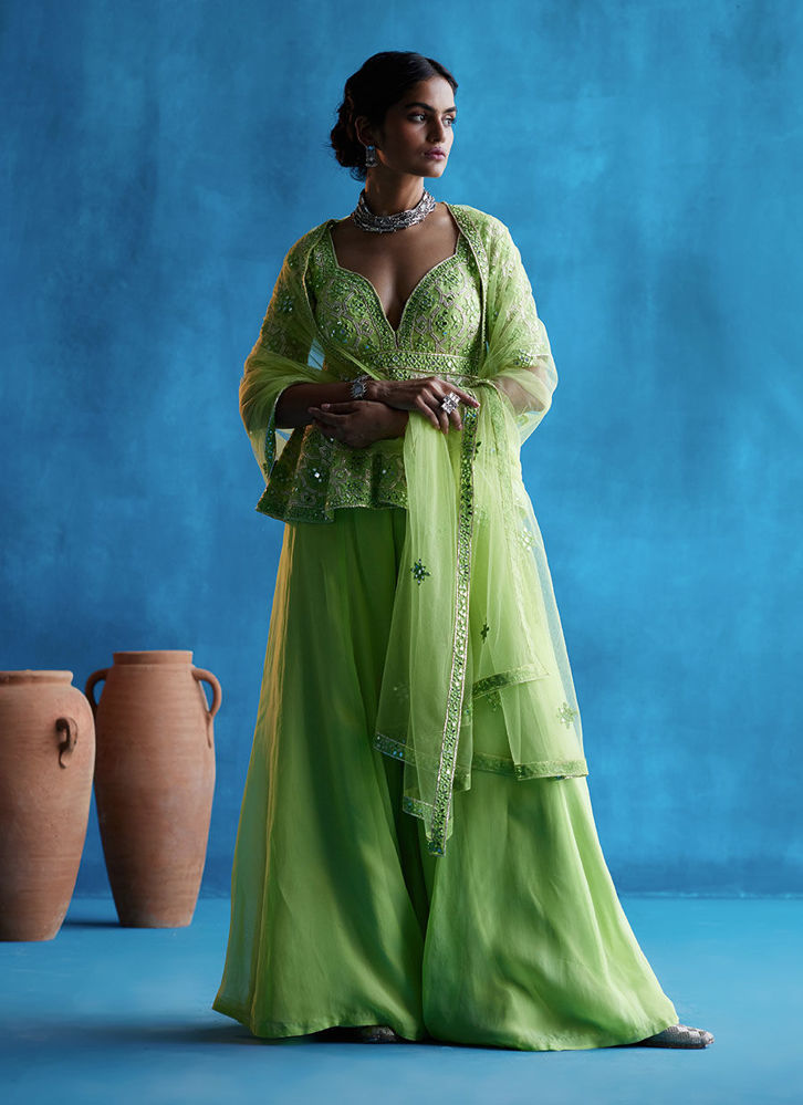 Picture of Lime Green Sharara Set