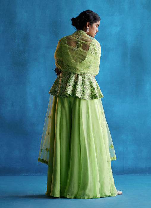Lime Green Sharara Set