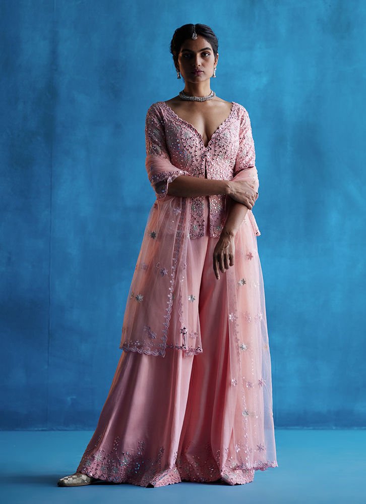 Picture of Peach Sharara Set