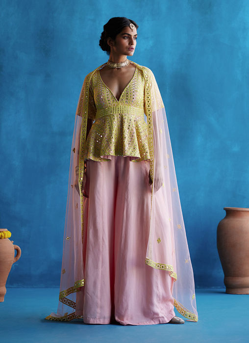 Picture of Peach Sharara Set