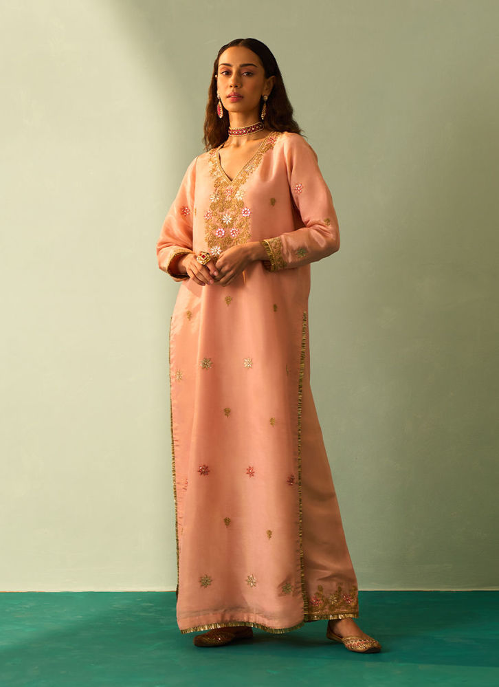 Picture of Peach Tissue Choga Set