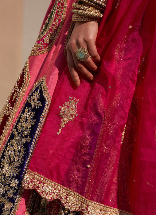 Pink Double Dupatta Lehenga Set