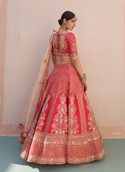 Red Double Dupatta Lehenga Set