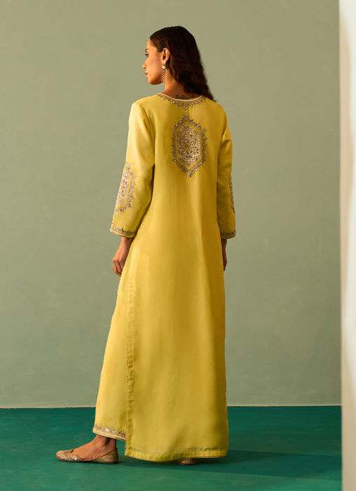 Yellow Silk Kurta Set