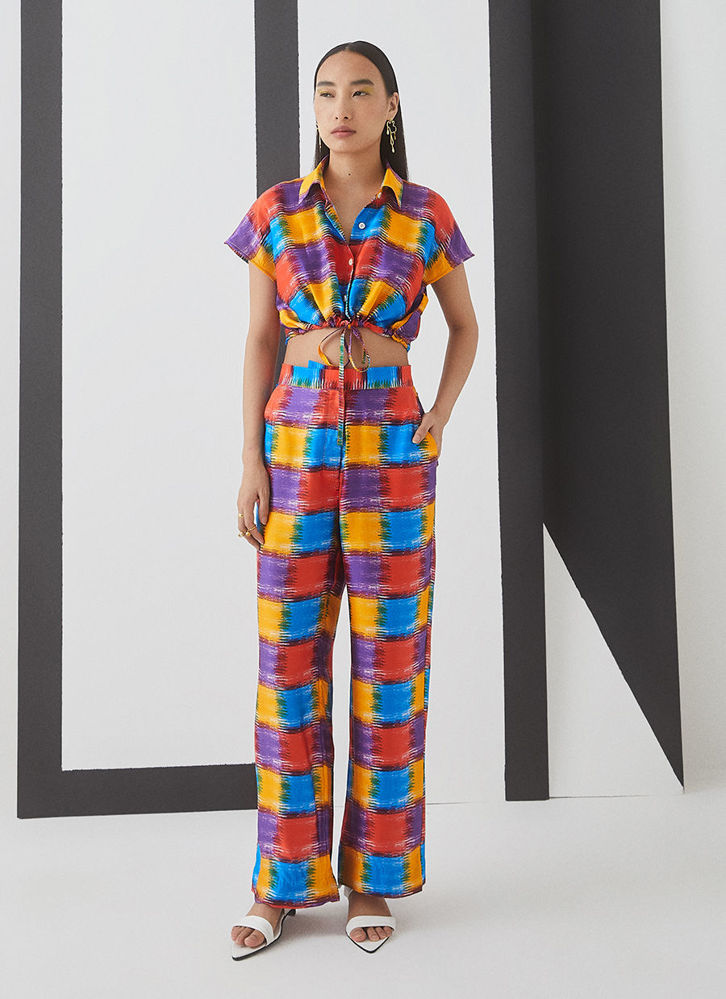 Picture of Baltimore Check Crop Top And Trousers Co-Ord