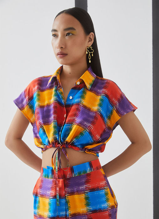 Baltimore Check Crop Top And Trousers Co-Ord