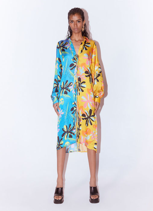 Picture of Dalia Half And Half Printed Shirt Dress