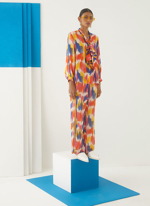 Picture of Ikat Knot Shirt And Trousers Co-Ord