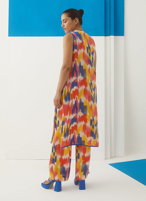 Ikat Kurta With Trousers