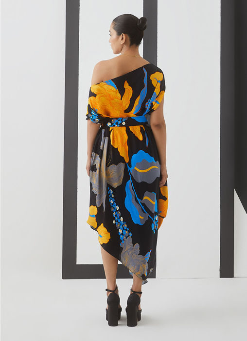 Midnight Draped Dress