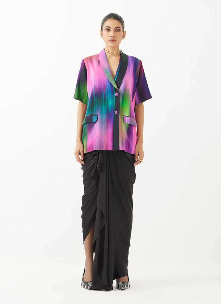 Picture of Milky Way Blazer And Draped Skirt Co-Ord