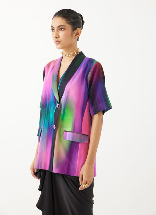 Milky Way Blazer And Draped Skirt Co-Ord